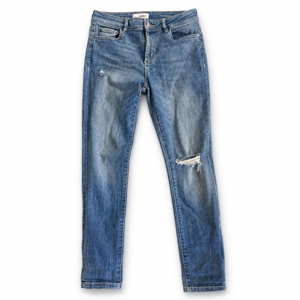 DL1961 Margaux Distressed Skinny Jeans Blue Size 28
